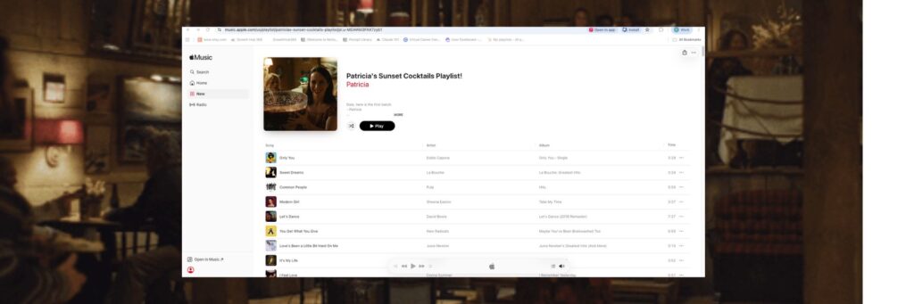 Apple Music Widow's Bay Sunset Cocktails Playlist Patricia